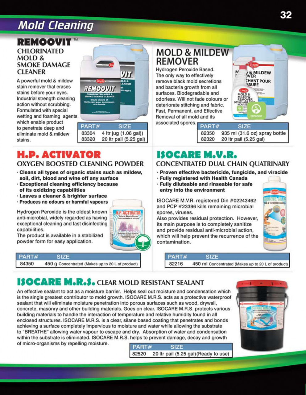 Remoovit® Chlorinated Mold & Smoke Damage Cleaner 20L Jug  83320