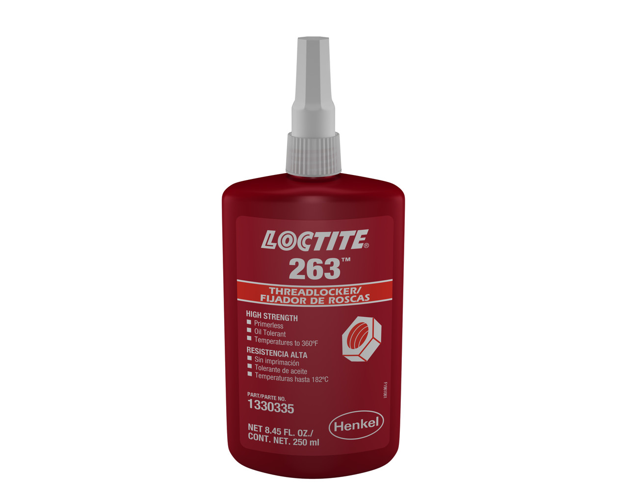 263 Red High Strength Threadlocker 250ml Bottle  1330335