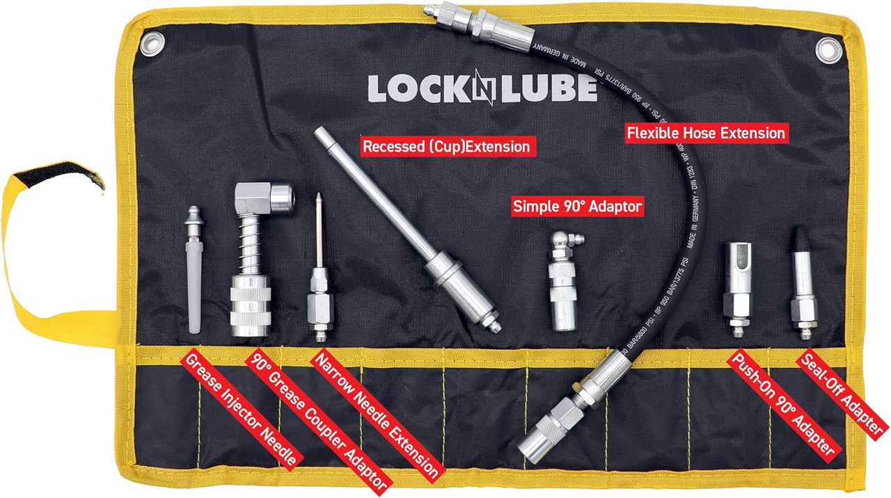 LockNLube® 8 Pc. Quick Connect Greasing Accesory Kit   LNL210