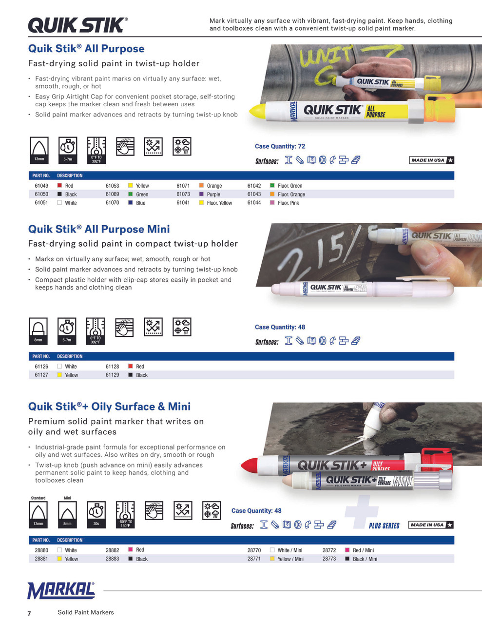 12 Pc. Quik Stik® All Purpose Solid Paint Marker - Orange   61071