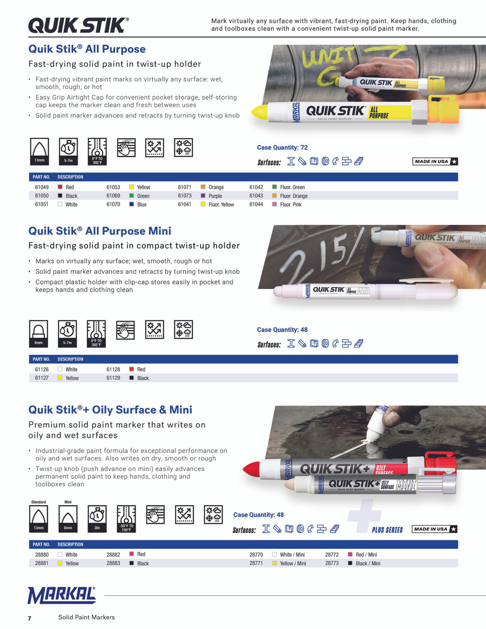 Quik Stik®+ Oily Surface Mini Solid Paint Marker - White   28770