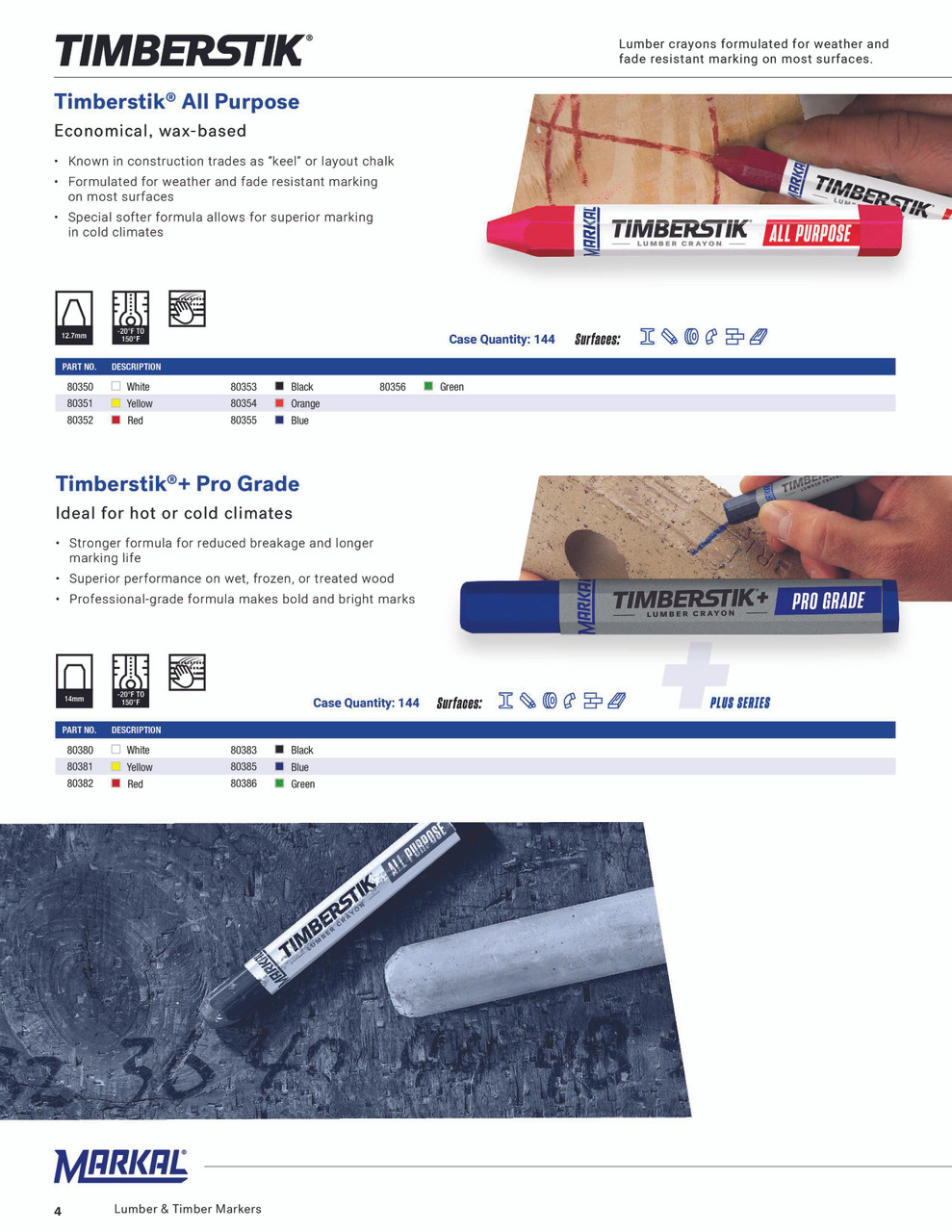 12 Pc. Timberstik®+ Pro Grade Lumber Crayon - Yellow   80381