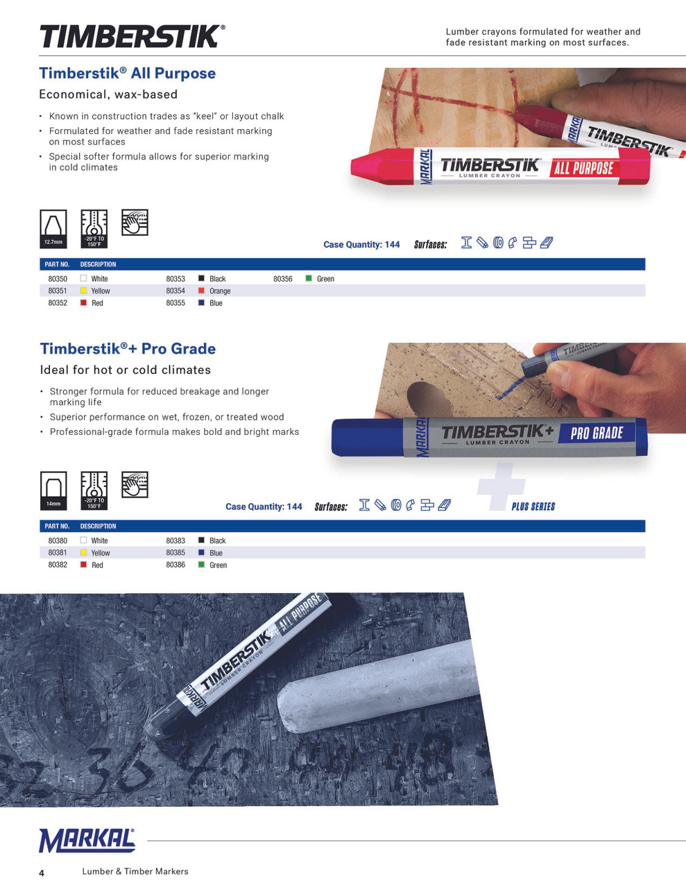 12 Pc. Timberstik®+ Pro Grade Lumber Crayon - Black   80383