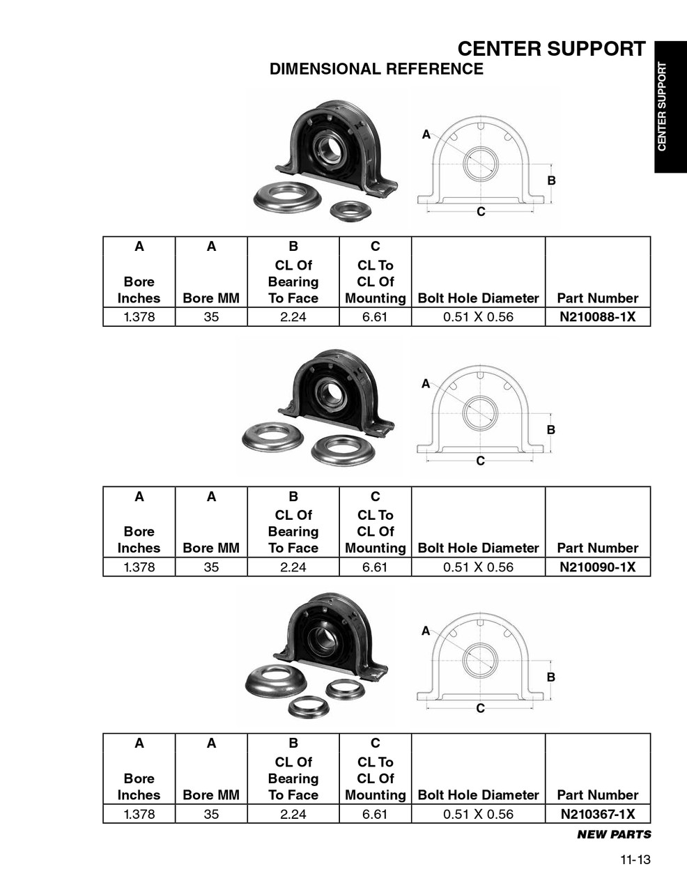35mm Drive Line Center Support Bearing  N210088-1X