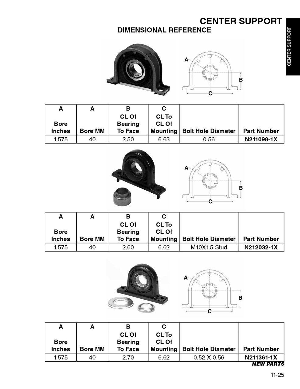 40mm Drive Line Center Support Bearing  N211098-1X