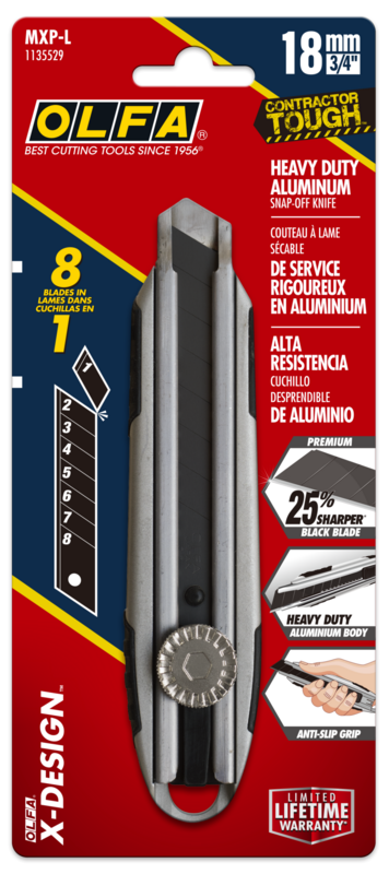 MXP-L X-Design® 18mm Aluminum Ratchet Lock Utility Knife w/ LBB Snap Blade   1135529
