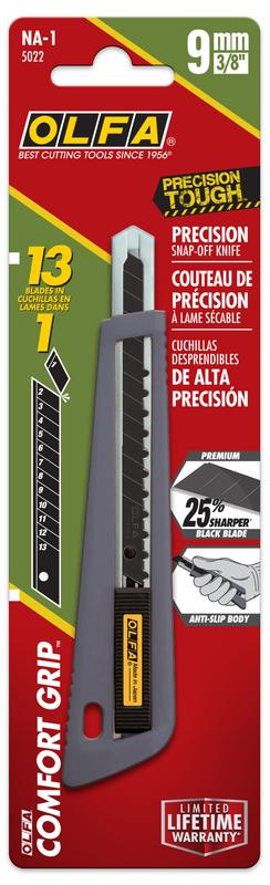 NA-1 9mm Rubber Grip Auto Lock Precision Utility Knife w/ ABB Snap Blade   5022
