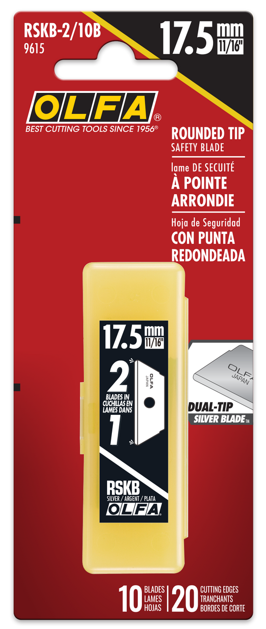 10 Pc. RSKB-2/10B Dual Edge Rounded Tip Safety Blade   9615