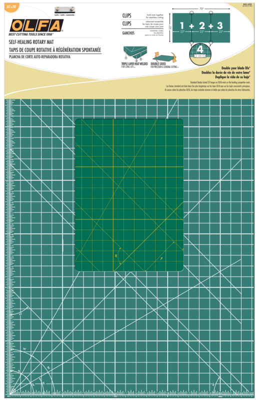 RM-CLIPS/3 Self Healing Rotary Cutting Mat Set w/ 3 Mats & Clips to Form 35 x 70" Continous Grid   9894