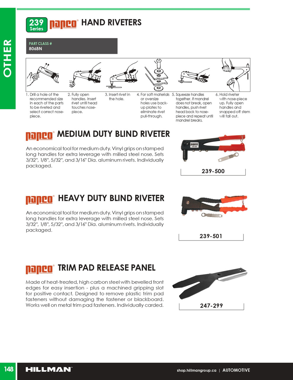 3/32 - 3/16" Medium Duty Blind Riveter Tool   239-500