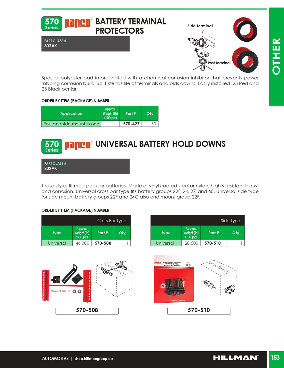 Side Type Universal Battery Hold Down   570-510