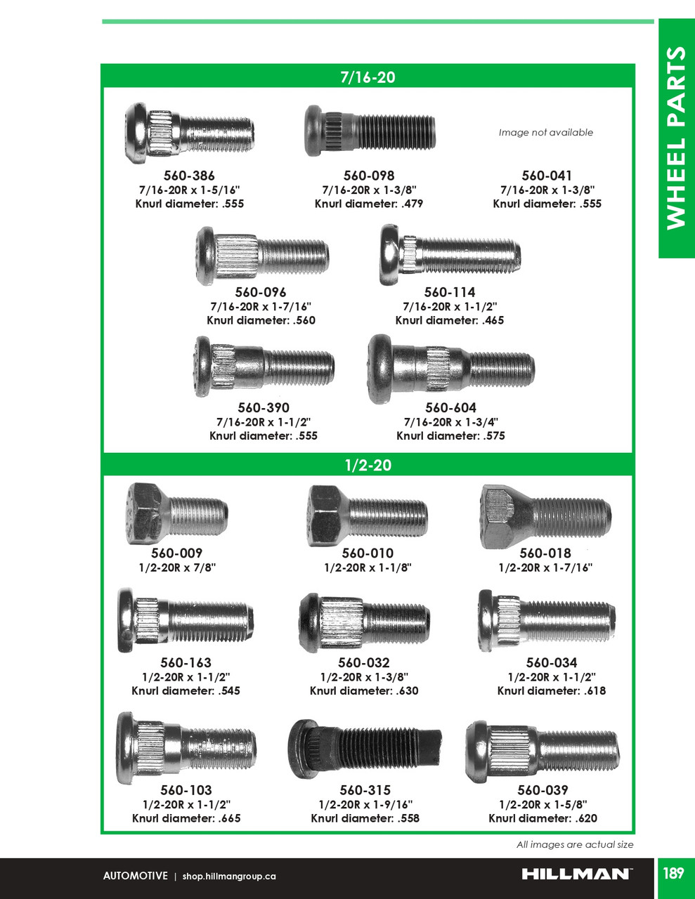 7/16"-20 x 1-1/2" Bare Type 2 Wheel Bolt 10 Pc.   560-114