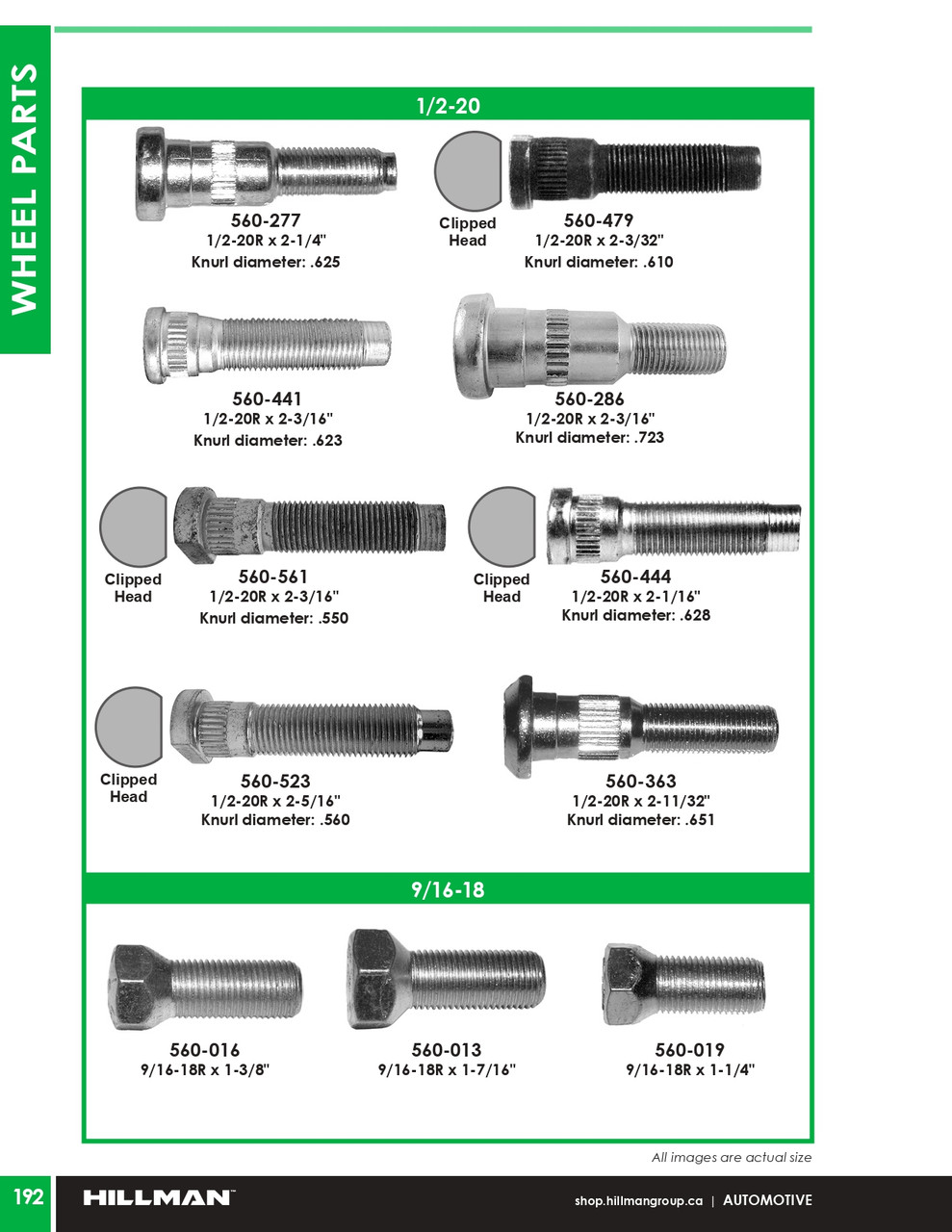 9/16"-18 x 1-1/4" Bare Type 5 Wheel Bolt 10 Pc.   560-019