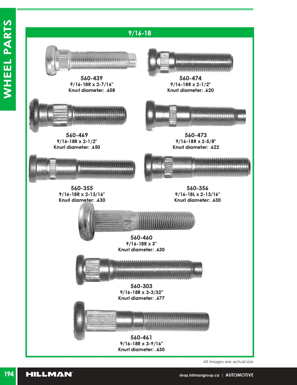 9/16"-18 x 2-1/2" Bare Type 4 Wheel Bolt 10 Pc.   560-474