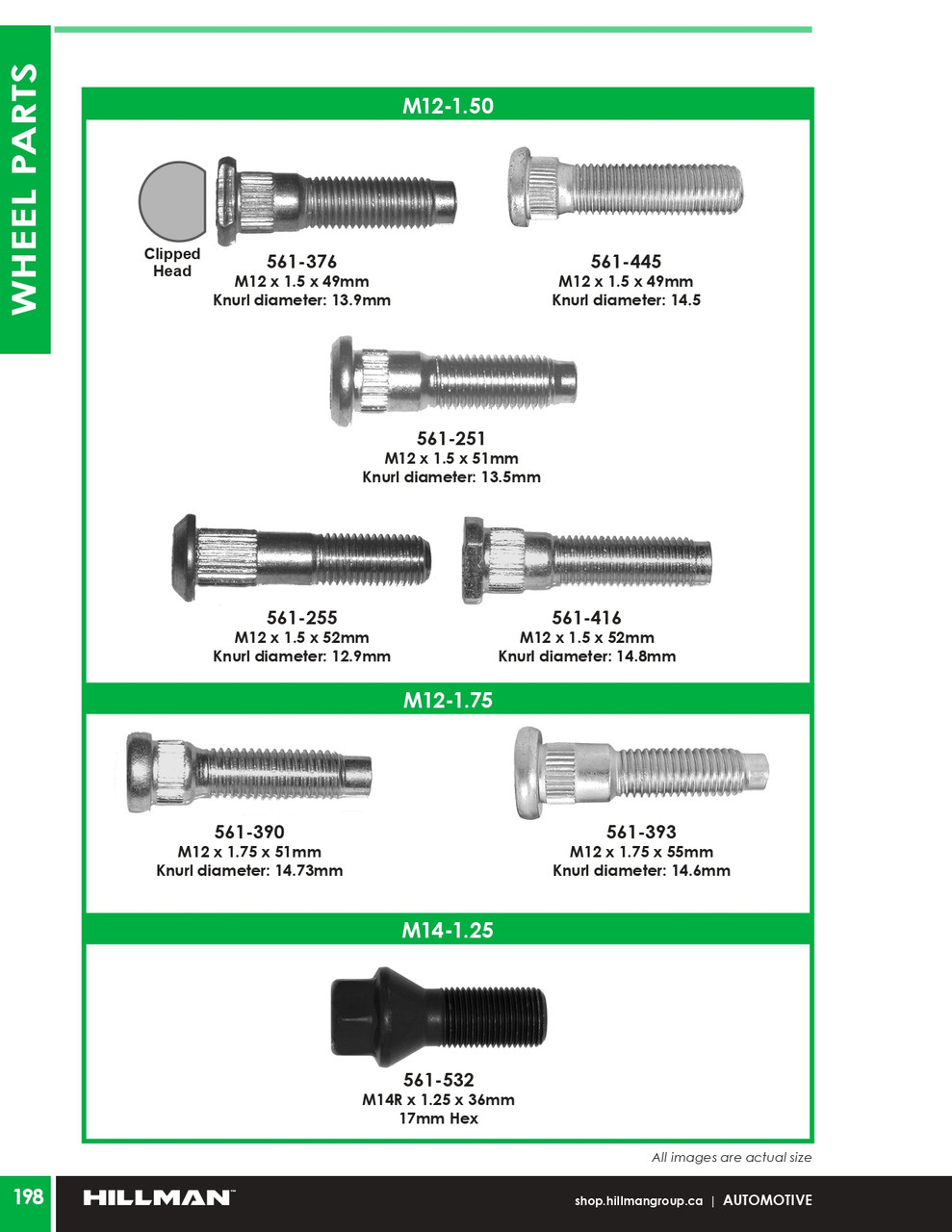 M12-1.5 x 51mm Bare Type 2 Wheel Bolt 10 Pc.   561-251