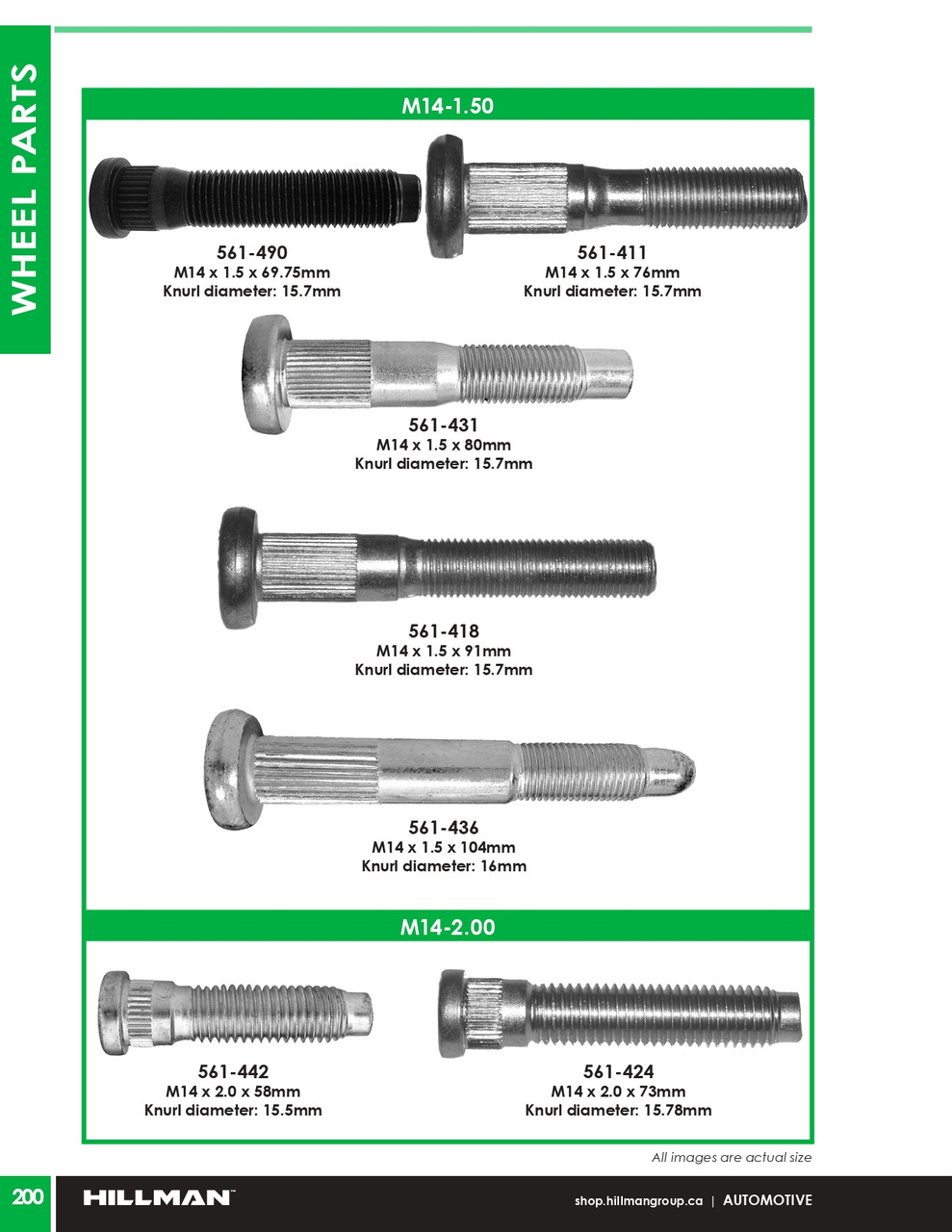 M14-1.5 x 91mm Bare Type 2 Wheel Bolt 10 Pc.   561-418