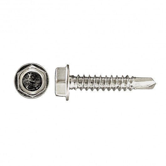 #14 x 1-1/2" Drill-X® Hex Head Steel Tapping Screw 100 Pc.   232-095