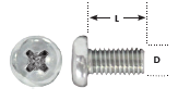 M5-.80 x 35mm Pan Head Steel Machine Screw 30 Pc.   024-425