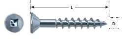 #8 x 2" Countersunk Steel Particle Board Screw 4000 Pc.   B222-429