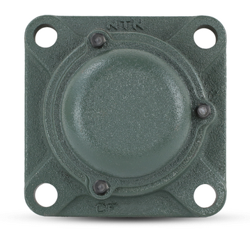 3-7/16" Cast Iron Four Bolt Flange Block w/Wide Set Screw Insert Bearing - One Closed End Cover - Heavy Duty   CM-UCF318-307D1