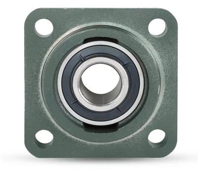 2-11/16" Cast Iron Four Bolt Square Piloted Flange Block w/Wide Set Screw Insert Bearing - Heavy Duty  UCFS314-211D1