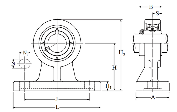 50mm Cast Iron Hanger Bearing Pedestal Block w/Wide Set Screw Insert Bearing  UCHP210
