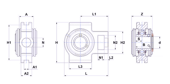 3/4" Stainless Take-Up Block w/Stainless Wide Set Screw Insert Bearing  SUCT204-12CCFG1