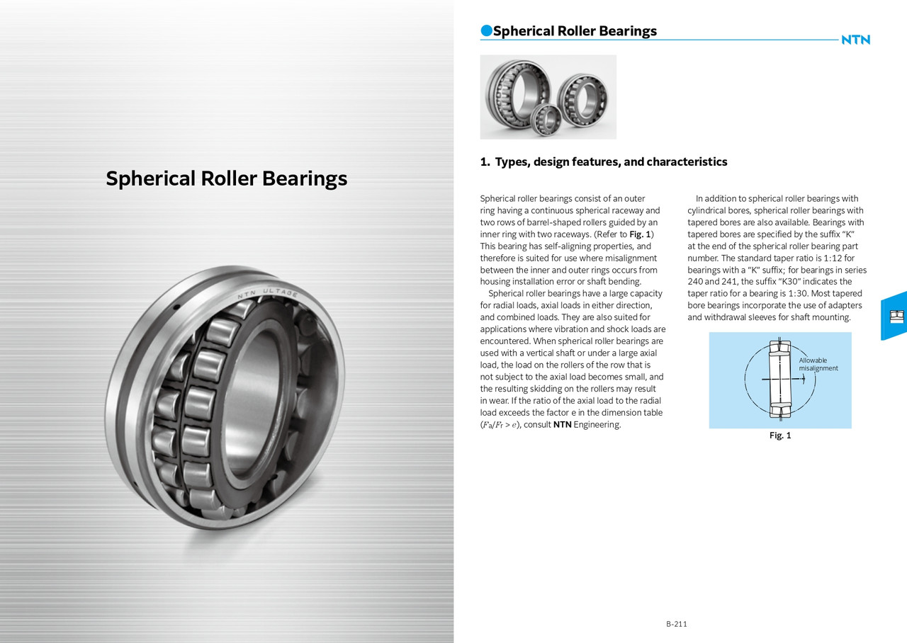 ISO Double Row Taper Bore Spherical Roller Bearing - Steel Cage  22309EAKW33