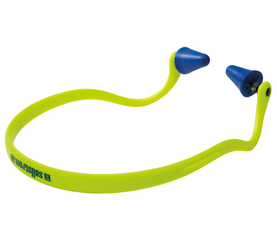 Sellstrom® Hi-Viz Yellow Headband - Blue Conical Foam Ear Plugs  S23430