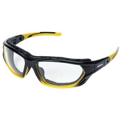 Sellstrom® XPS530 Series Sta-Clear® AF/AS Sealed Safety Glasses - Indoor/Outdoor - 2.0x Magnification - Black-Yellow Frames  S70004