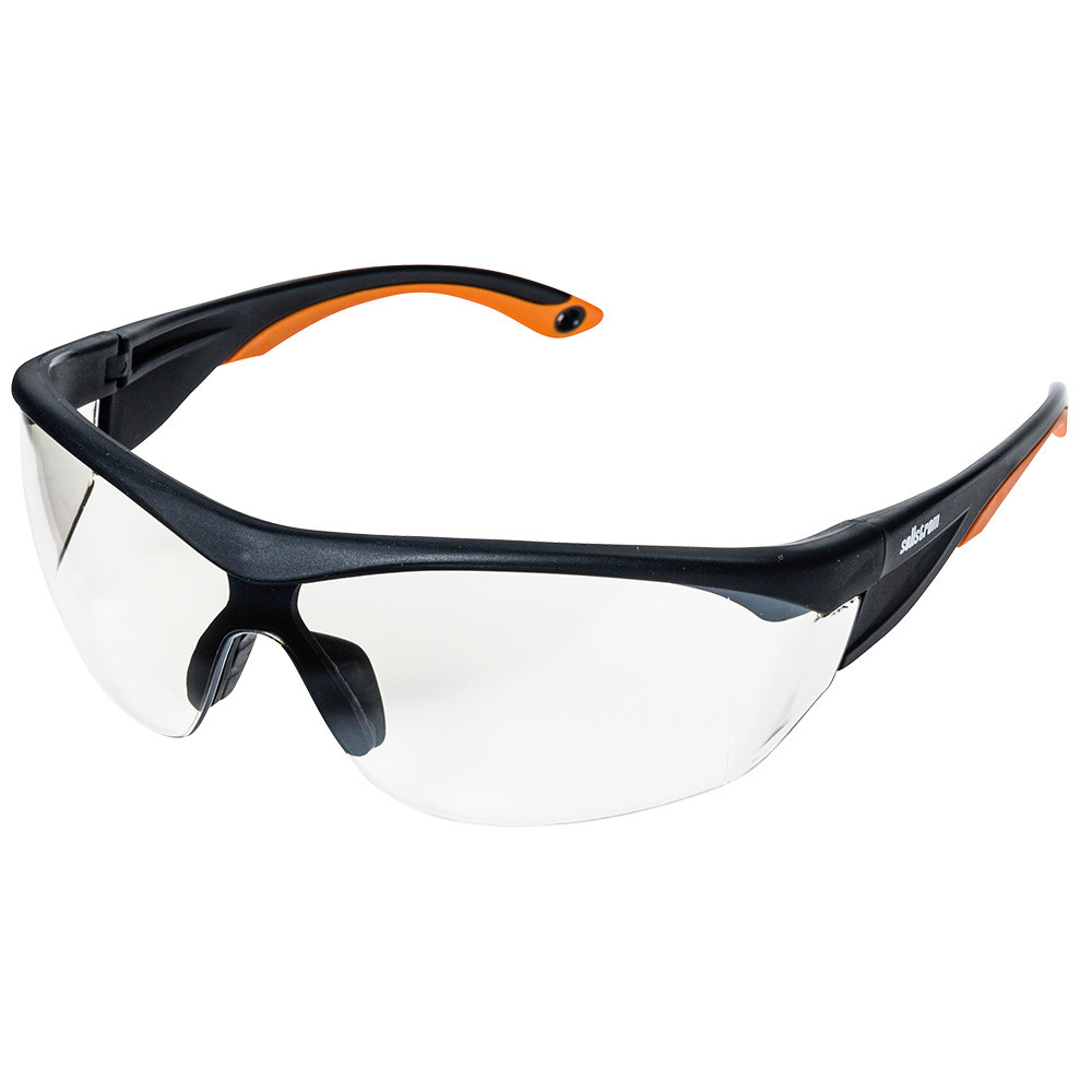 Sellstrom® XM320 Series Hard Coated Wrap Around Safety Glasses - Indoor/Outdoor - Orange-Black Arms  S71402