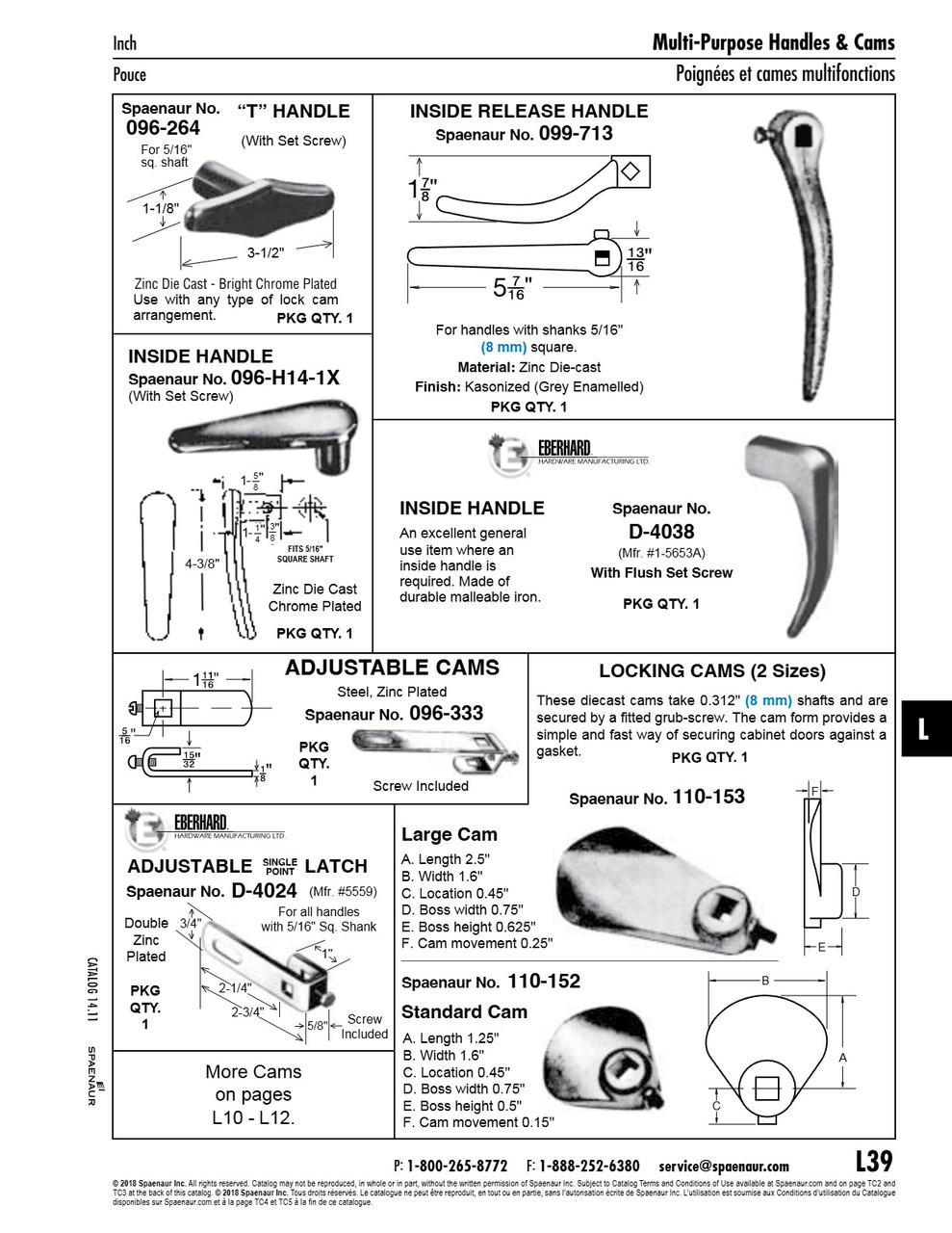 Adjustable Cam Straight Arm Style For 5/16" Square Shank Steel Zinc Plated   096-333