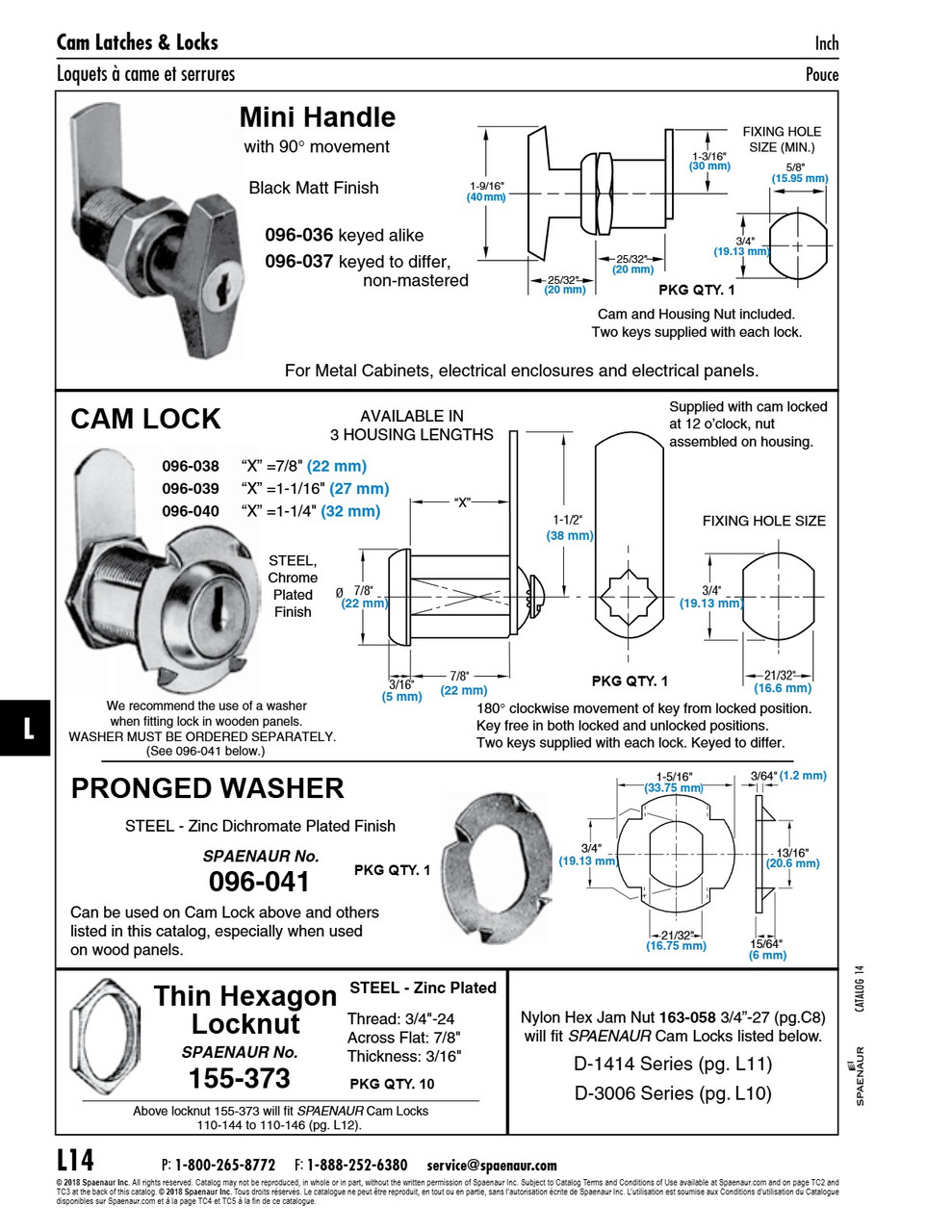 Cam Lock Keyed To Differ 32Mm Housing Lgth Steel Chrome Plated   096-H10-1T