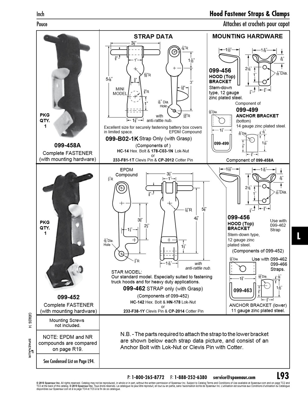 Fastener Strap With Grasp Only Component Of 099-452 5 7/8" O/A Lgth Epdm Compound Black 60-Duro   099-462