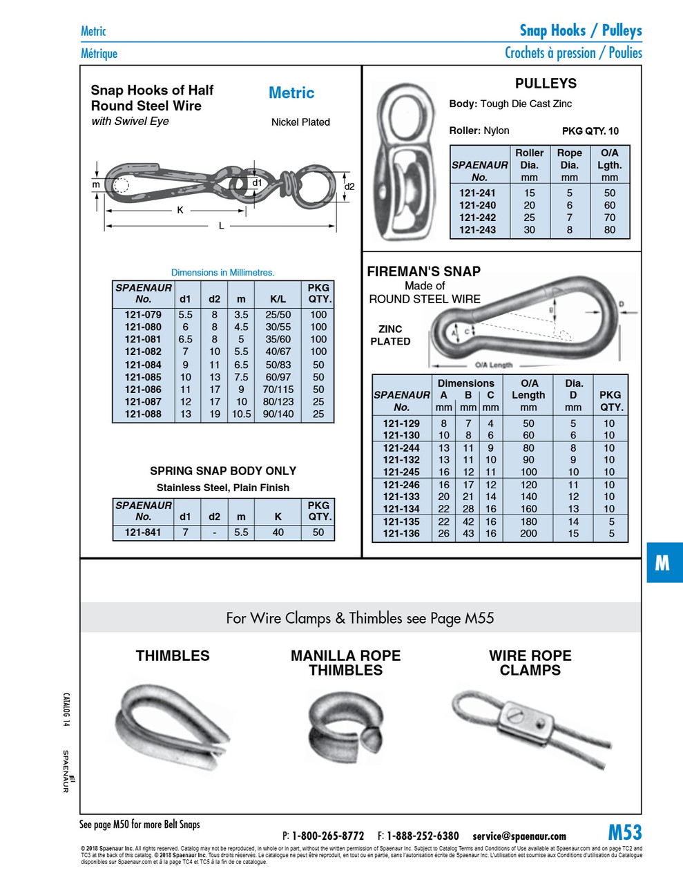 Spring Snap Swivel Eye Din 5287 3.5Mm Snap Opening X 50Mm O/A Lgth Steel Nickel Plated   121-079
