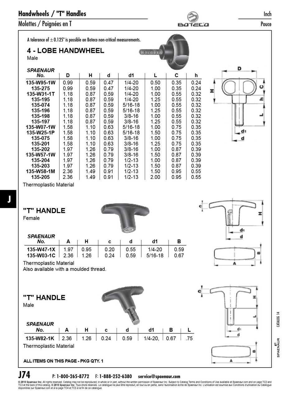 4-Lobe Handwheel Male Thread 1.58" Width With 5/16"-18 X 1" Stud 2.10" Overall Height Thermoplastic Black   135-W07-1W