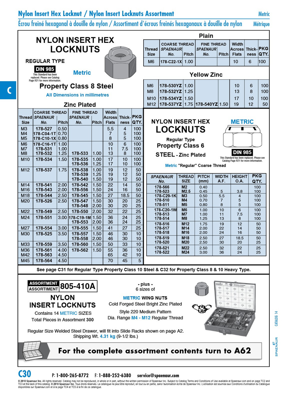 Nylon Insert Hex Locknut Din 985 M22 X 2.00 Fine Pitch Class 8 Steel Zinc Plated Din 985/8-Zp/Fine M22X2.00   178-550