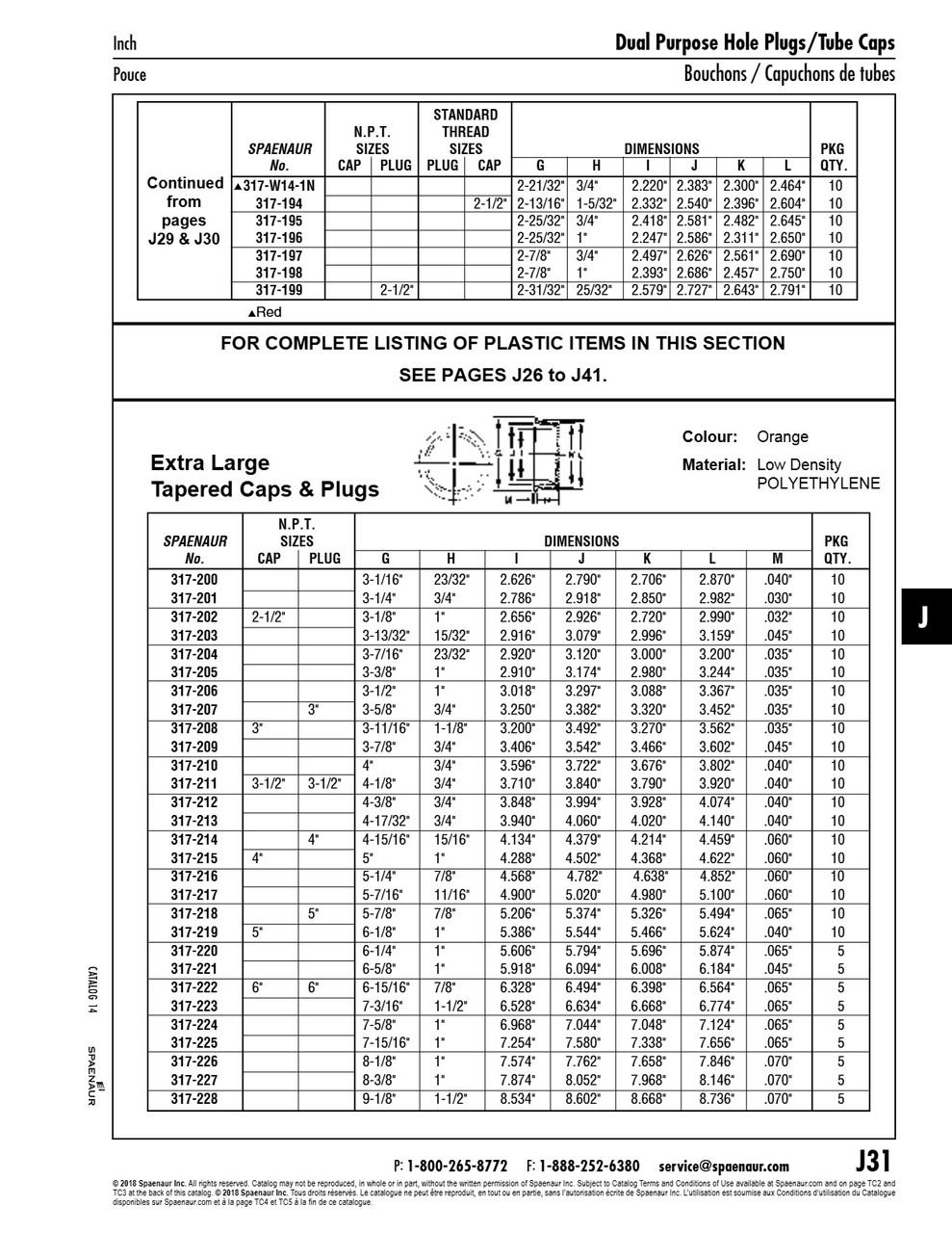 Extra Long Tapered Cap & Plug 4 17/32" Id X 3/4" Length Low Density Polyethylene Colour Orange   317-213