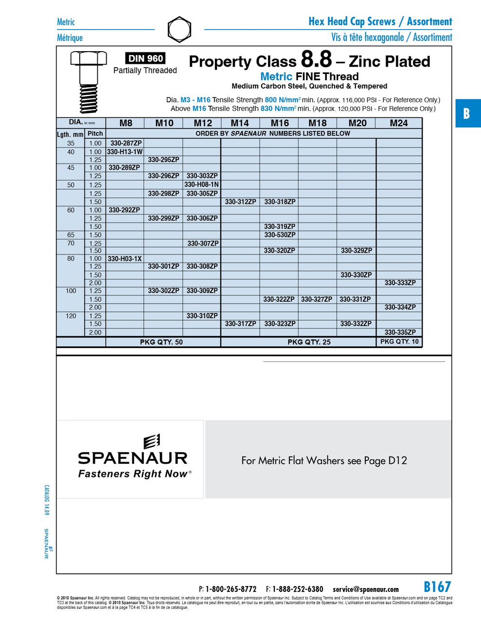 Hex Head Cap Screw Din 960 M16 X 1.5 X 70Mm Lg Partial Thread Class 8.8 Steel Zinc Plated Din 960/8.8-Zp M16X70   330-320ZP