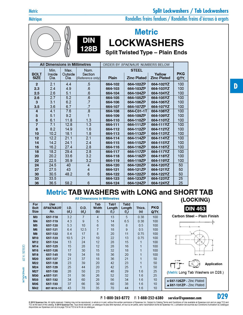 Twisted Split Lockwasher Din 128B M2.5 Spring Steel Plain Din 128B/St M2.5   664-104