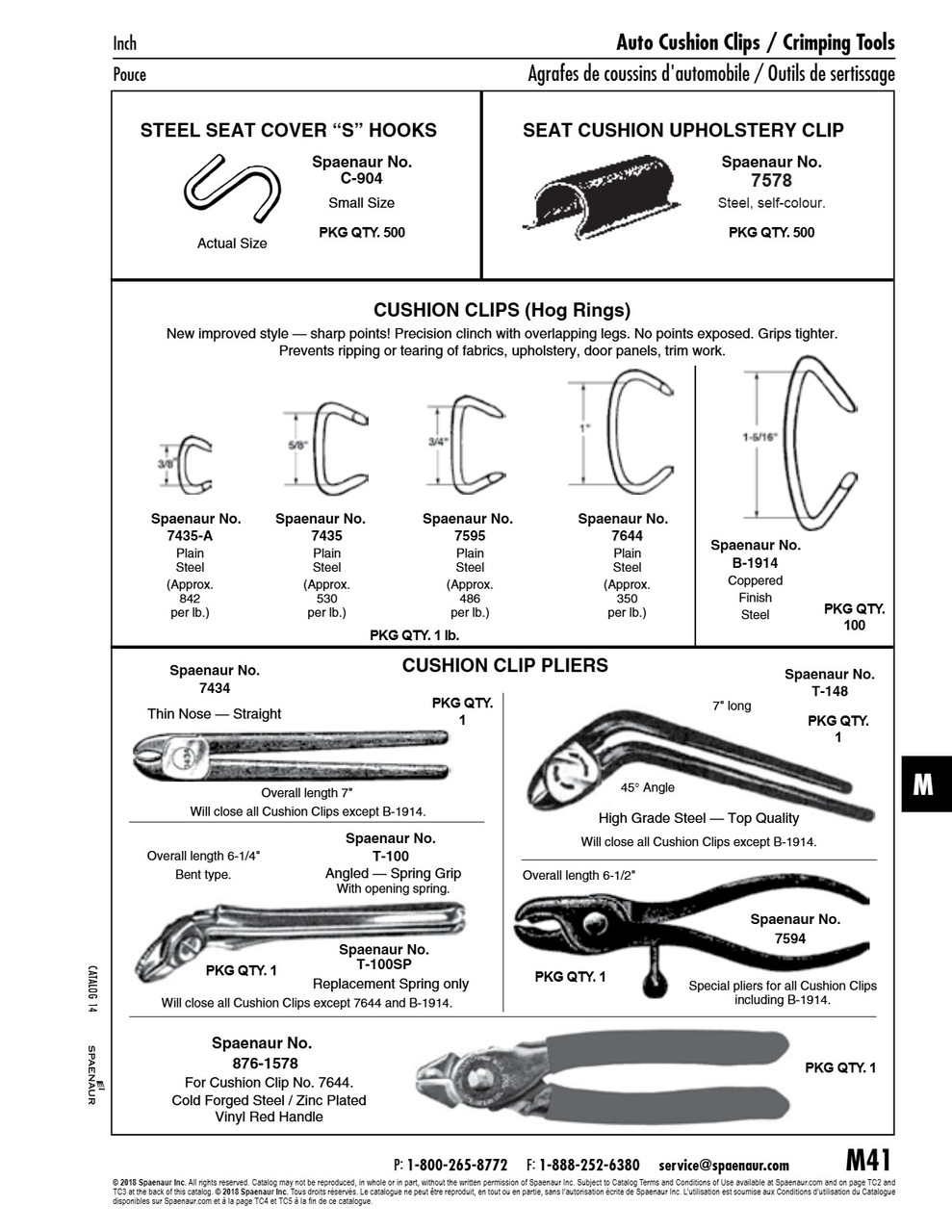 Cushion Clip (Hog Ring) 3/8" X 14 Ga Or 16 Ga Steel Polished   7435-A