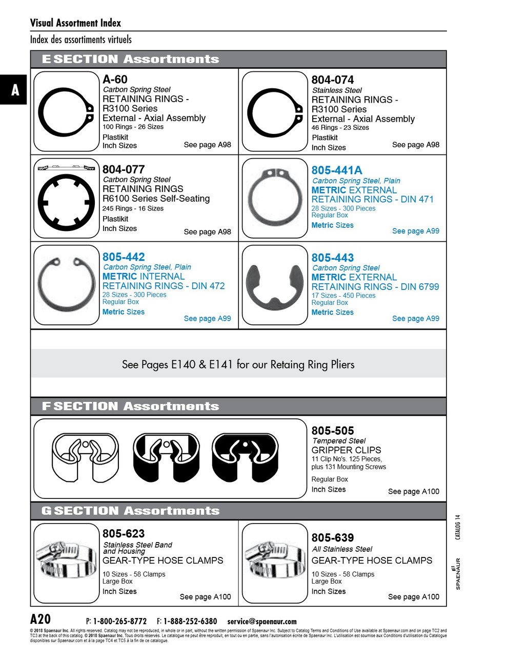 Plastikit Of External Retaining Rings R3100 Series 23 Inch Sizes 46 Pcs Ph15-7 Mo Stainless Steel   804-074