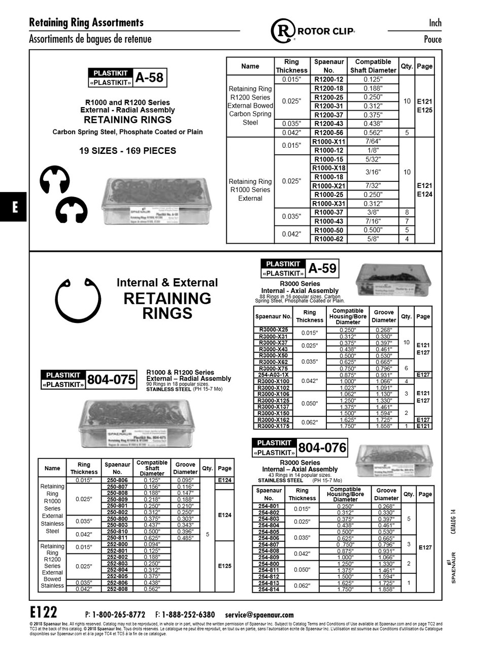 Assortment Of External Retaining Rings R3100 Series In Metal Box   805-430-A