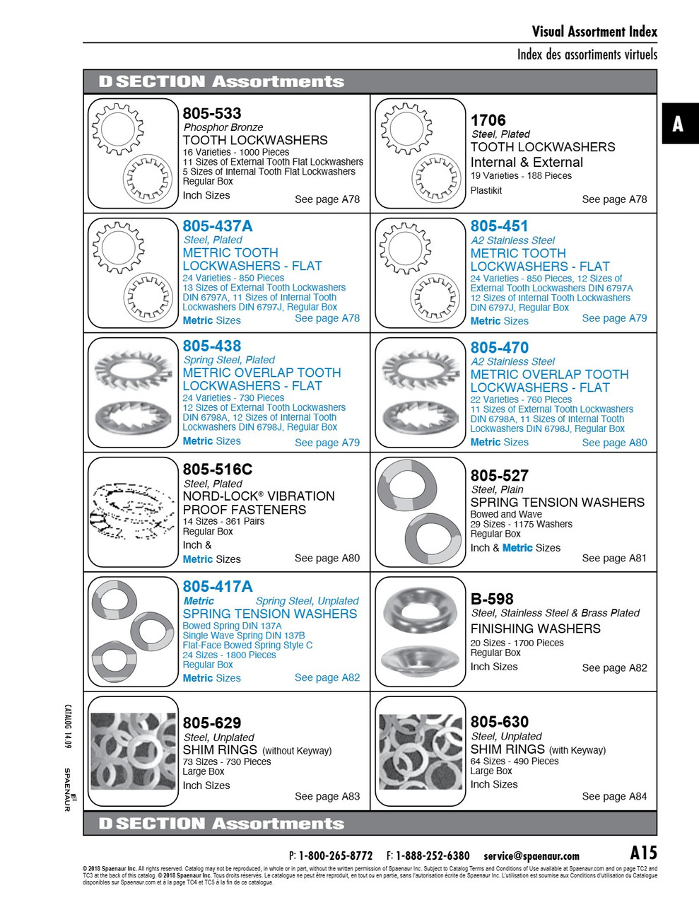 Bronze Ext. & Int. Tooth Lockwasher Assortment   805-533