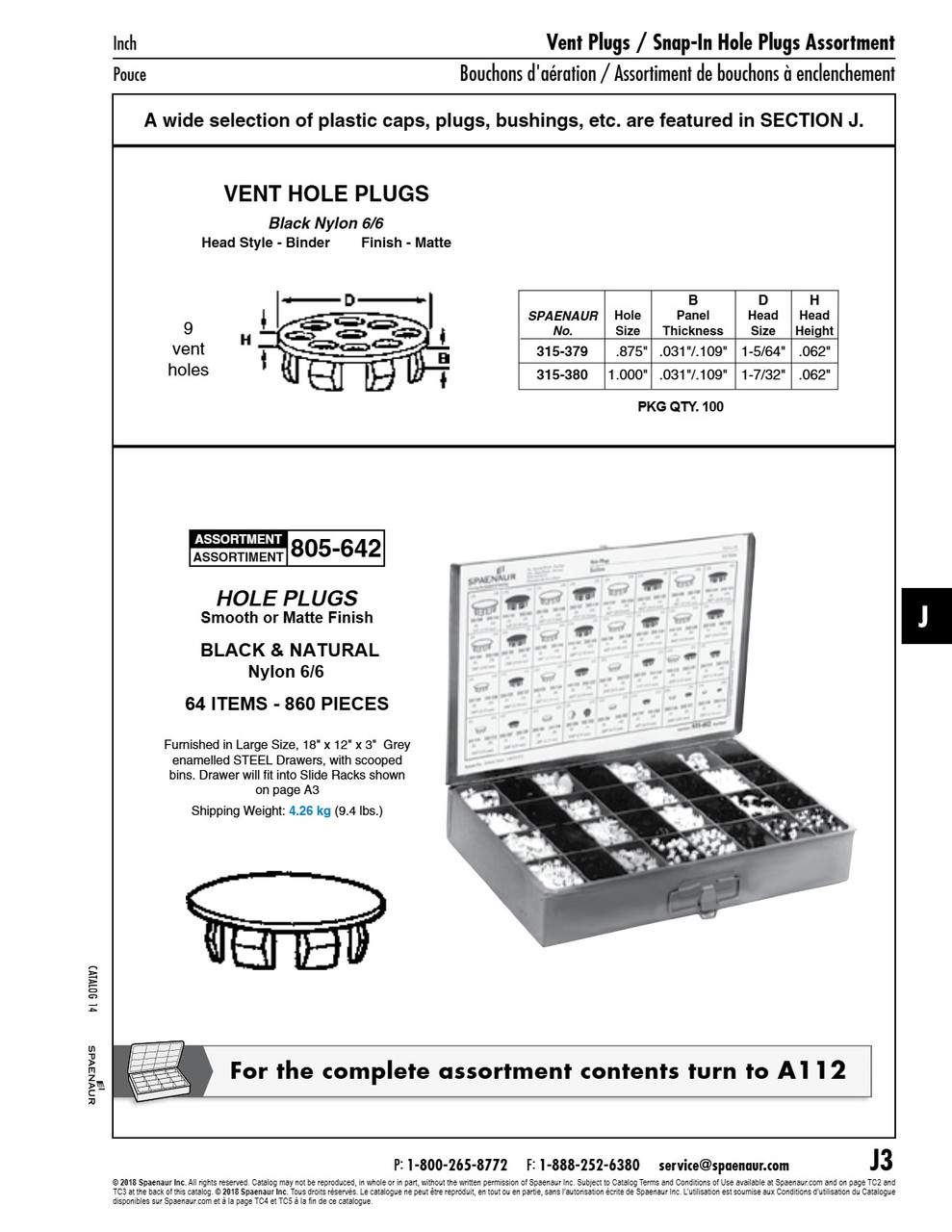 6/6 Nylon Hole Plug Assortment   805-642