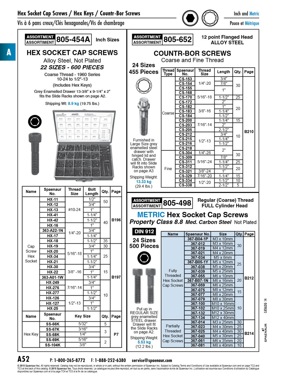 Assortment Of Countr-Bor Screws (Unc & Unf)   805-652