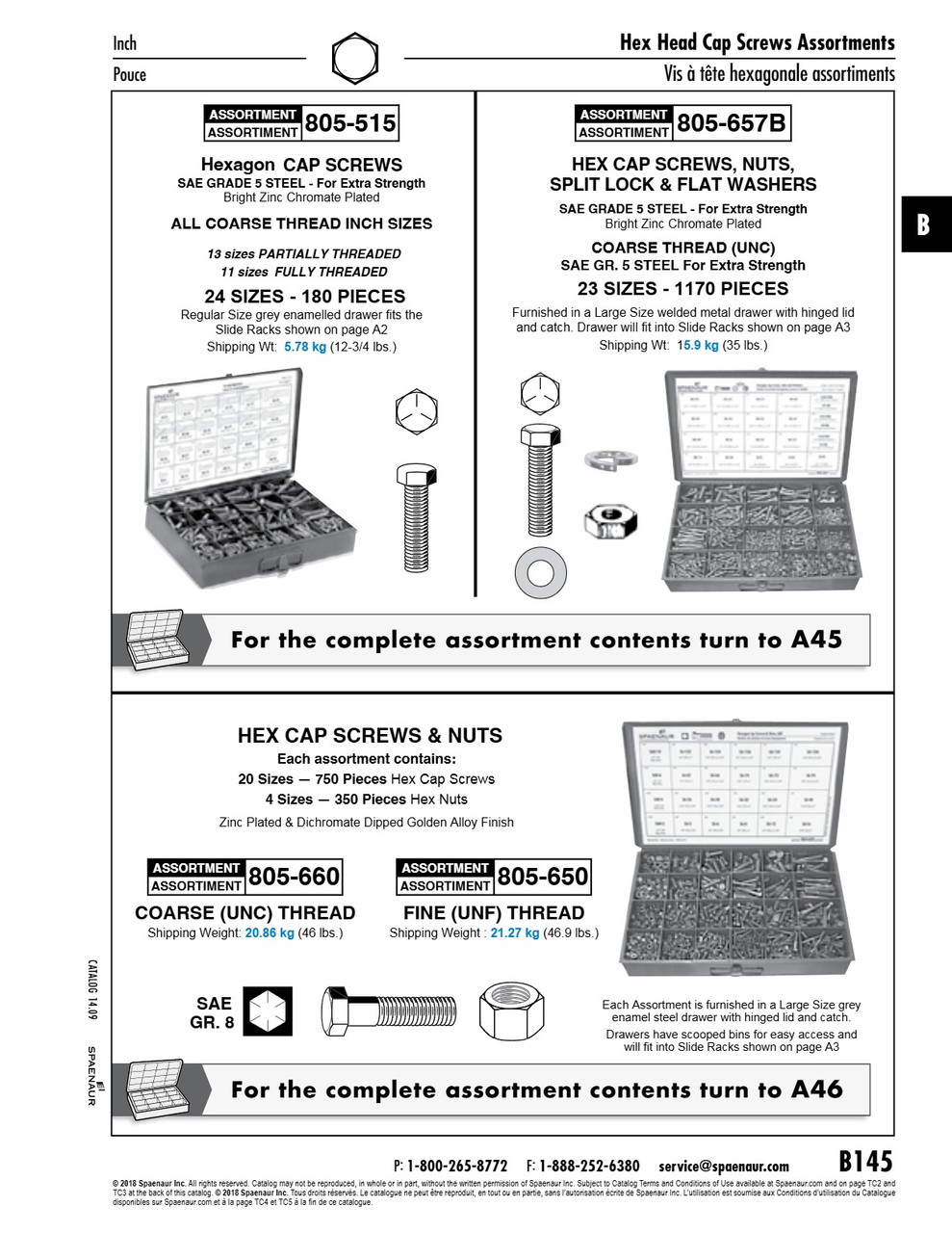 Assortment Of Gr 8 Hex Cap Screws (Unc) & Nuts   805-660