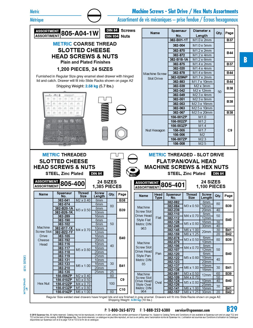 Assortment Metric Slot Head Machine Screws & Nuts   805-A04-1W