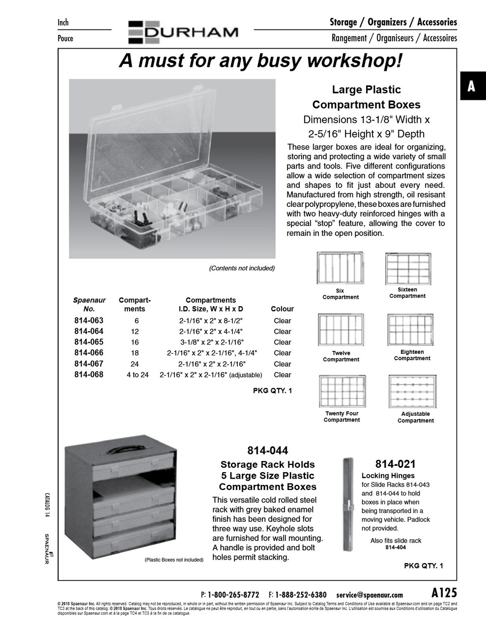 Plastic Box - 24 Compartments - Each Measures 2-1/16" X 2" X 2-1/16 Unit Measures 13" X 9-3/16" X 2-1/4" Polypro Clear   814-067