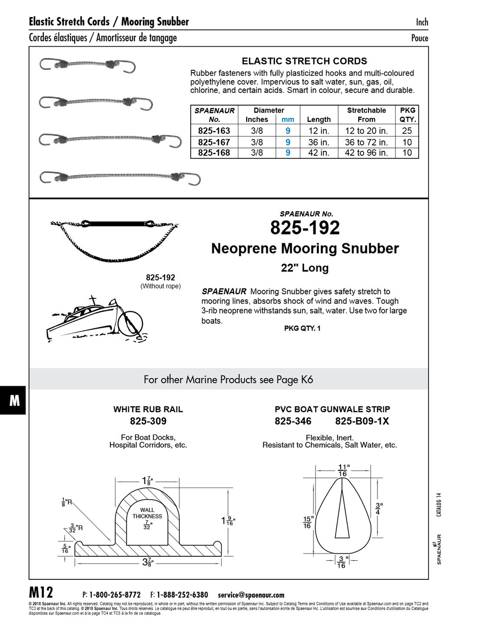 Elastic Stretch Cords With Fully Plasticized Hooks 3/8" Dia X 12" Long   825-163